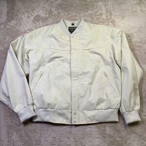 VTG 80s Knightsbridge Jacket Mens Large Cream Menswear Golf Zip Good Shape